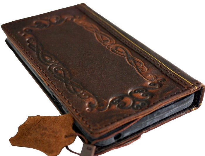 Handmade Leather Book Wallet Case for Galaxy S20 S21 S22 S23 S24 Ultra