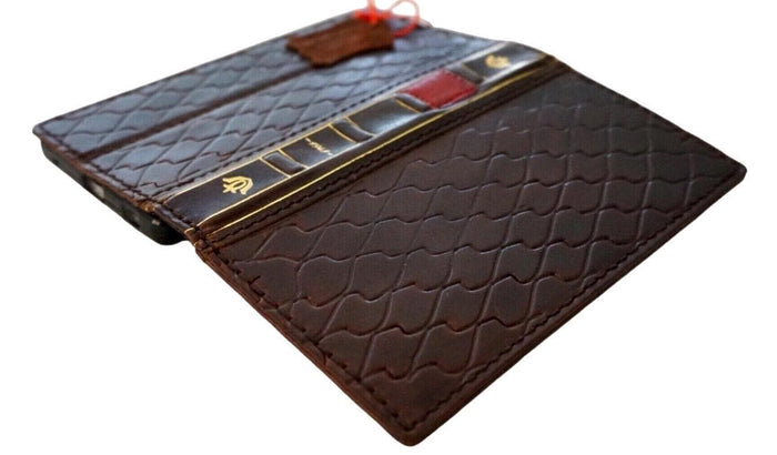 Handmade Leather Book Wallet Case for Galaxy S21 S22 S23 S24 S25 Ultra
