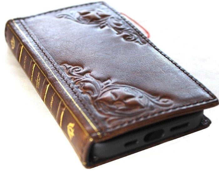 Handmade Leather Book Wallet Case for Galaxy S26 Ultra