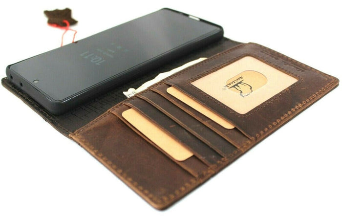 Handmade Leather Book Wallet Case for Galaxy S26 Ultra