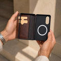 Handmade Leather Book Wallet Case for Galaxy Z Fold 8 8 ultra