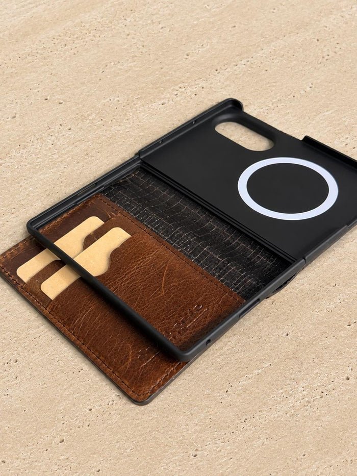 Handmade Leather Book Wallet Case for Galaxy Z Fold 8 8 ultra