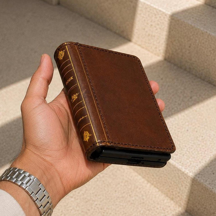 Handmade Leather Book Wallet Case for Galaxy Z Fold 8 8 ultra