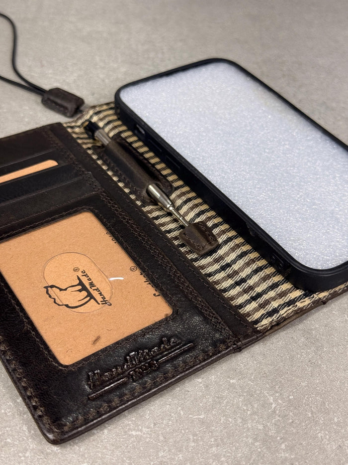 Handmade Leather Book Wallet Case for Galaxy Z Fold