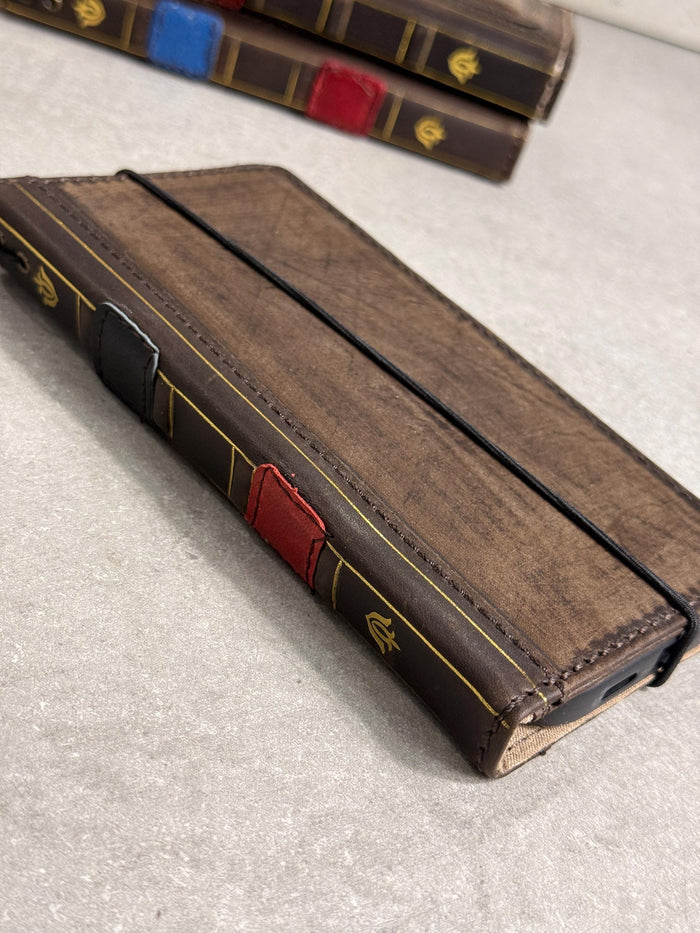 Handmade Leather Book Wallet Case for Galaxy Z Fold