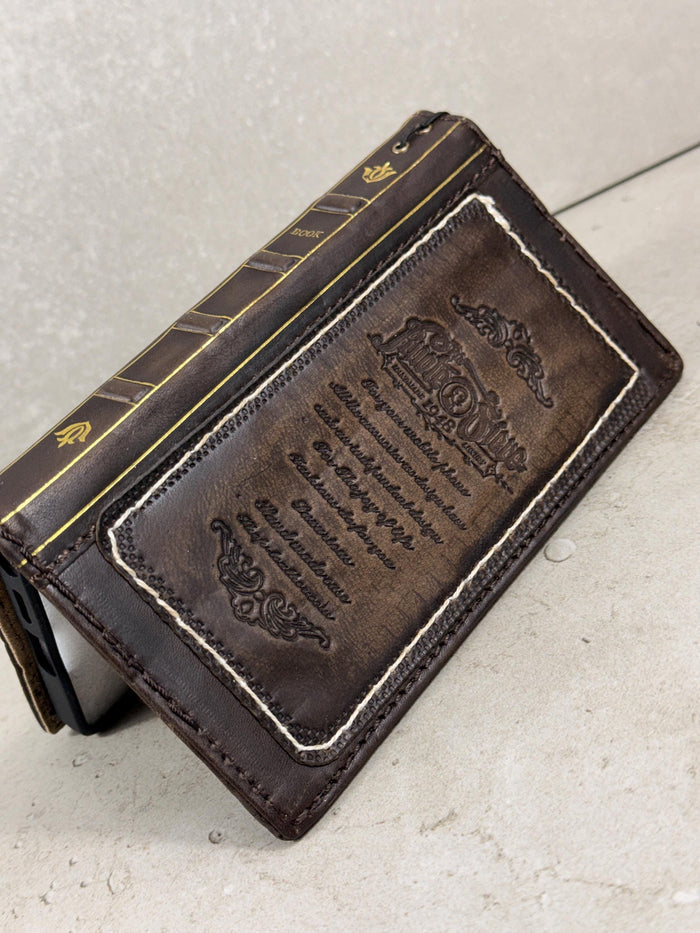 Handmade Leather Book Wallet Case for Galaxy Z Fold