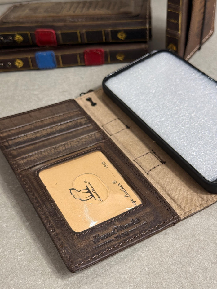 Handmade Leather Book Wallet Case for Galaxy Z Fold