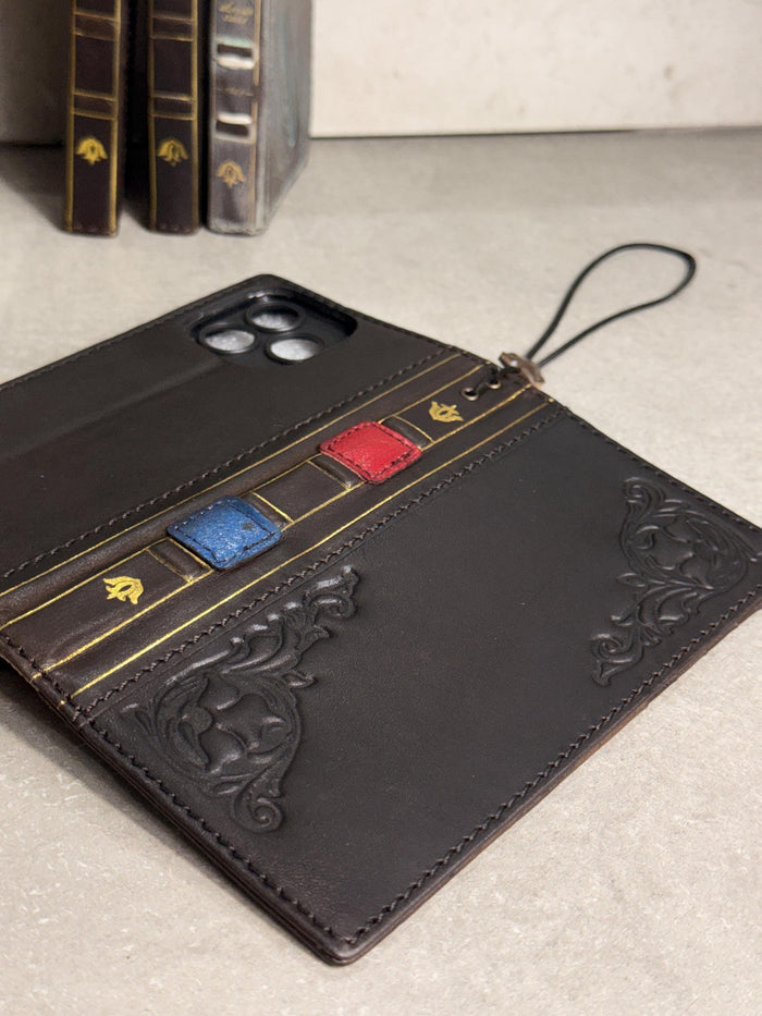 Handmade Leather Book Wallet Case for Galaxy Z Fold