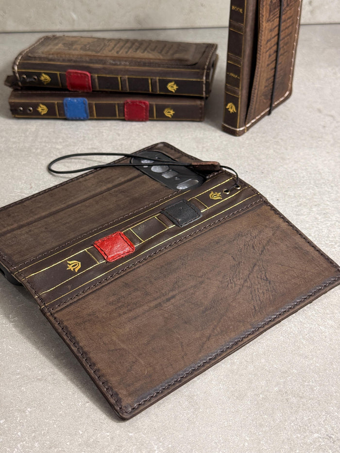 Handmade Leather Book Wallet Case for Galaxy Z Fold