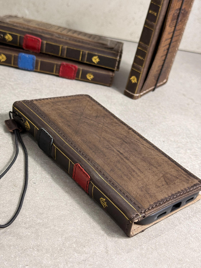Handmade Leather Book Wallet Case for Galaxy Z Fold