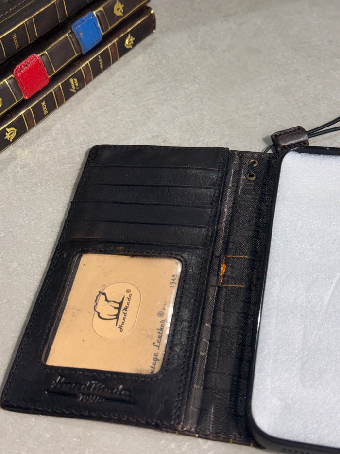 Handmade Leather Book Wallet Case for Galaxy Z Fold
