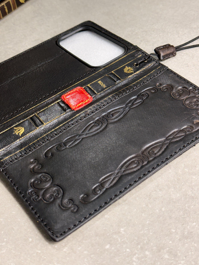 Handmade Leather Book Wallet Case for Galaxy Z Fold