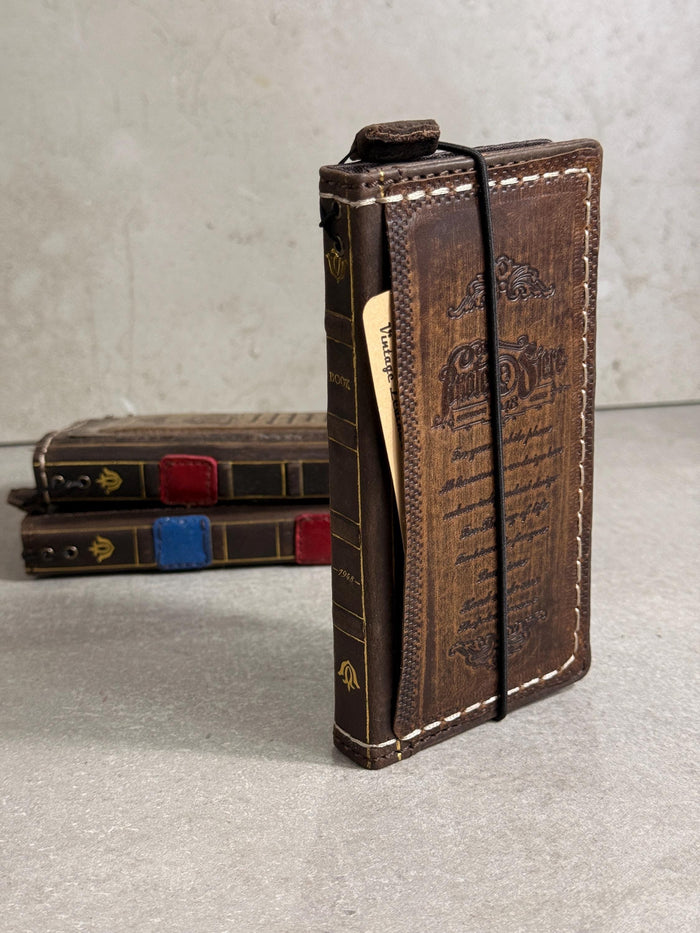 Handmade Leather Book Wallet Case for Galaxy Z Fold
