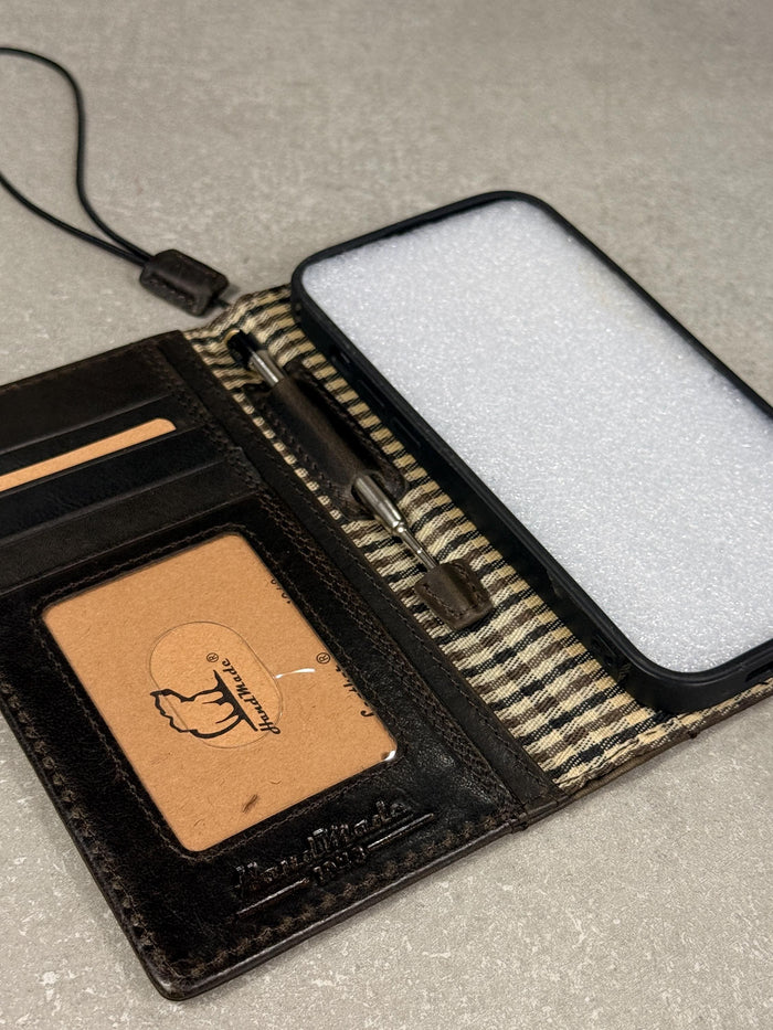 Handmade Leather Book Wallet Case for Galaxy Z Fold