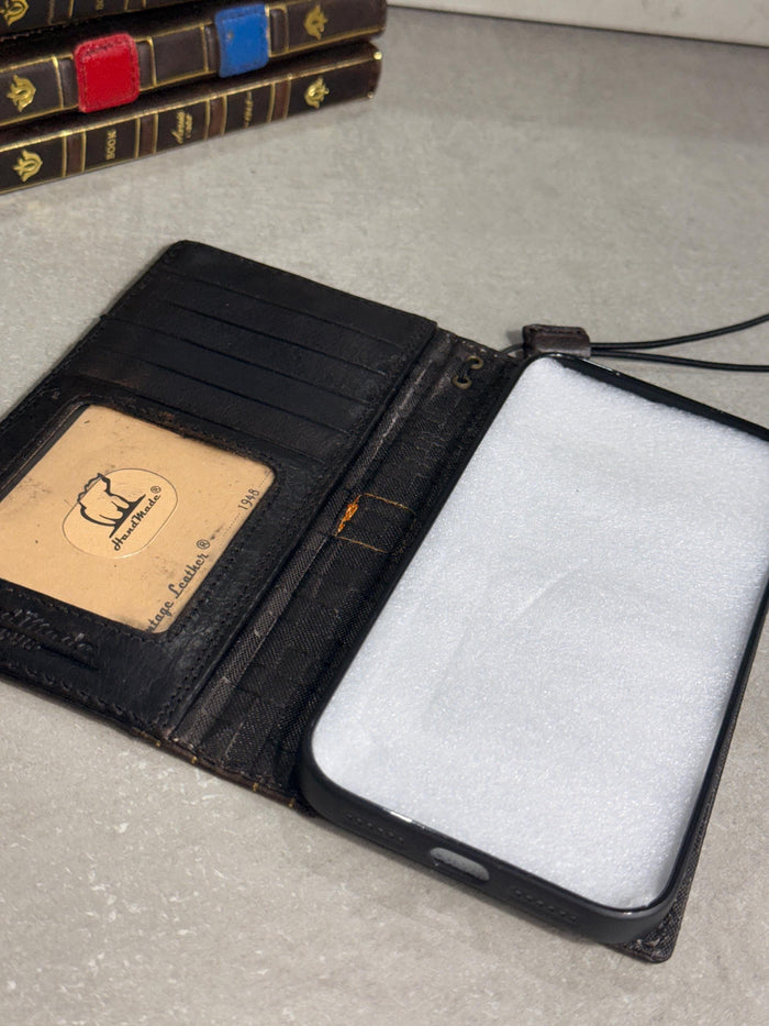 Handmade Leather Book Wallet Case for Galaxy Z Fold