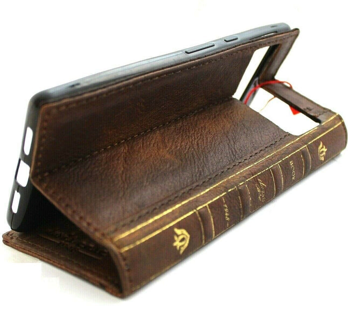 Handmade Leather Book Wallet Case for Google Pixel