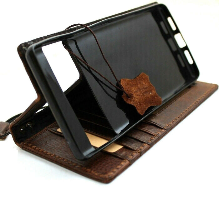 Handmade Leather Book Wallet Case for Google Pixel