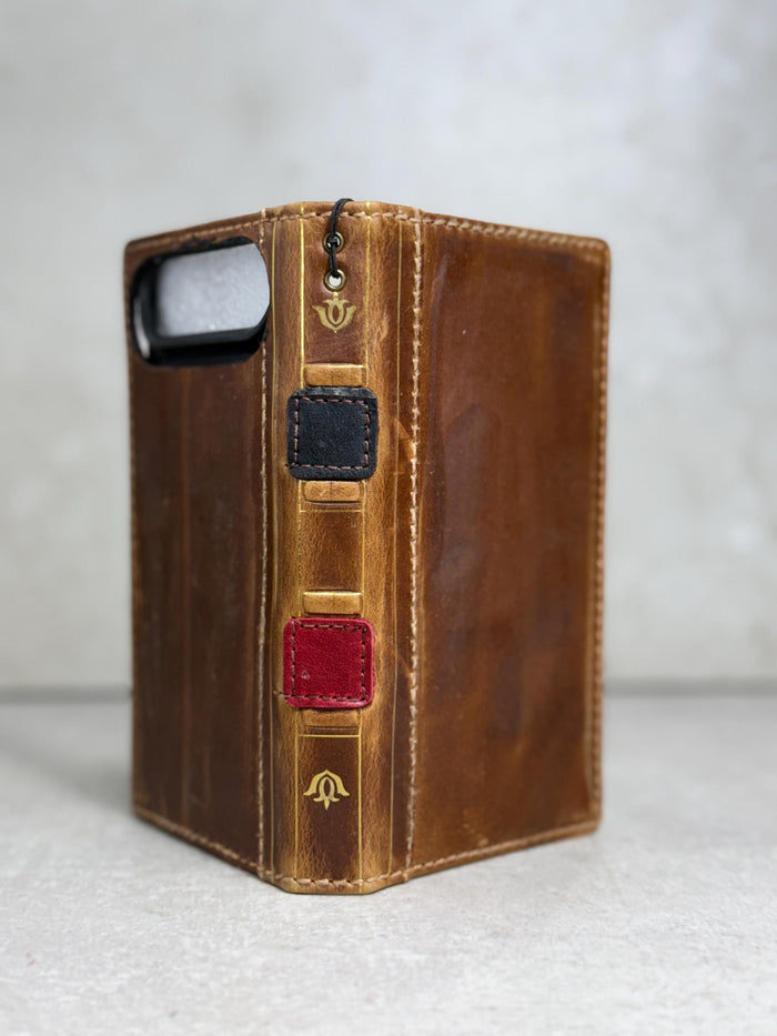 Handmade Leather Book Wallet Case for OnePlus 15 13