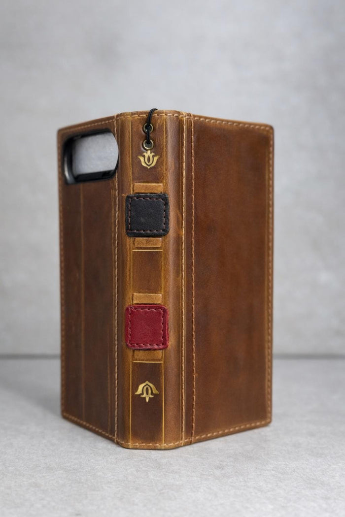 Handmade Leather Book Wallet Case for OnePlus 15 13