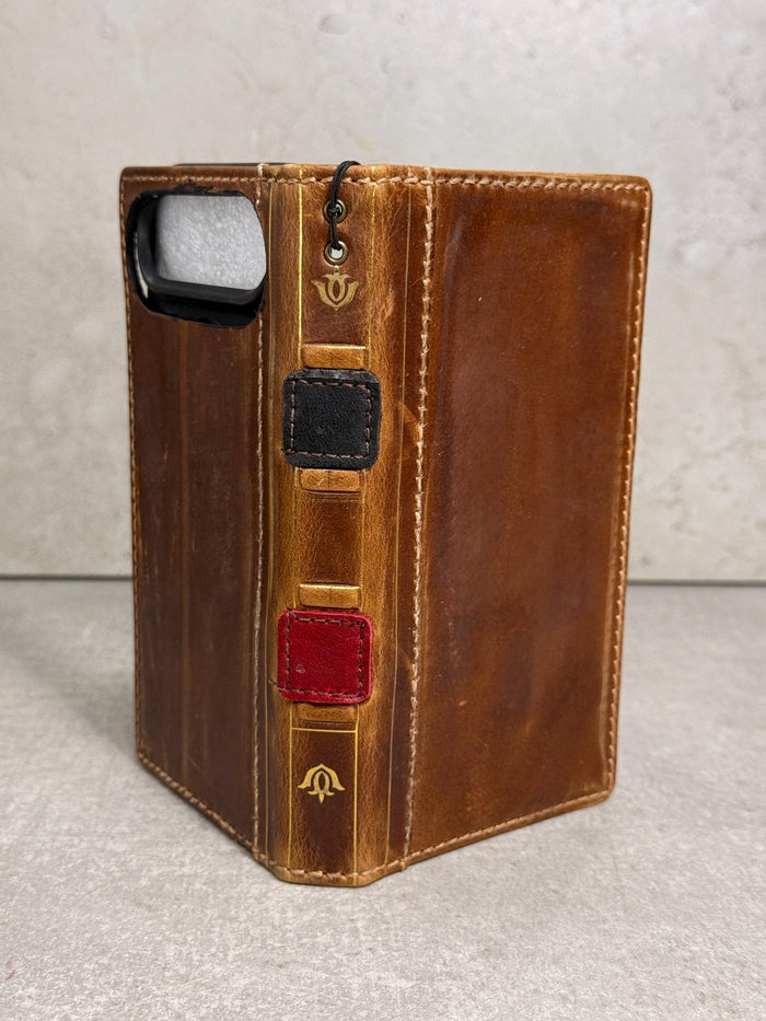 Handmade Leather Book Wallet Case for OnePlus 15 13