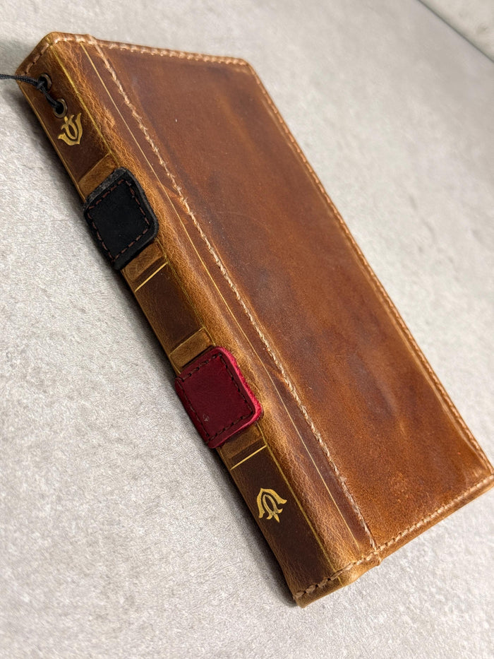Handmade Leather Book Wallet Case for OnePlus 15 13