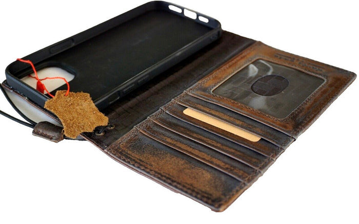 Handmade Leather Book Wallet Case for Oppo Find N3