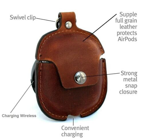 Handmade Leather Case for Apple AirPods 2