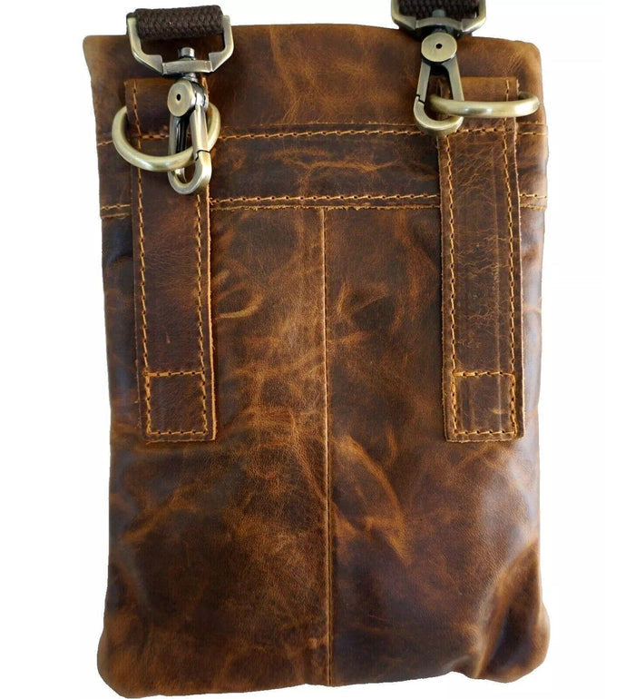 Handmade Leather Crossbody Bag: Vintage Phone Satchel