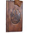 Handmade Leather Galaxy Phone Case: Buddha Art Wallet Book Cover