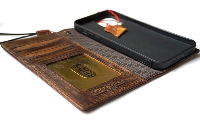 Handmade Leather Galaxy Phone Case: Buddha Art Wallet Book Cover