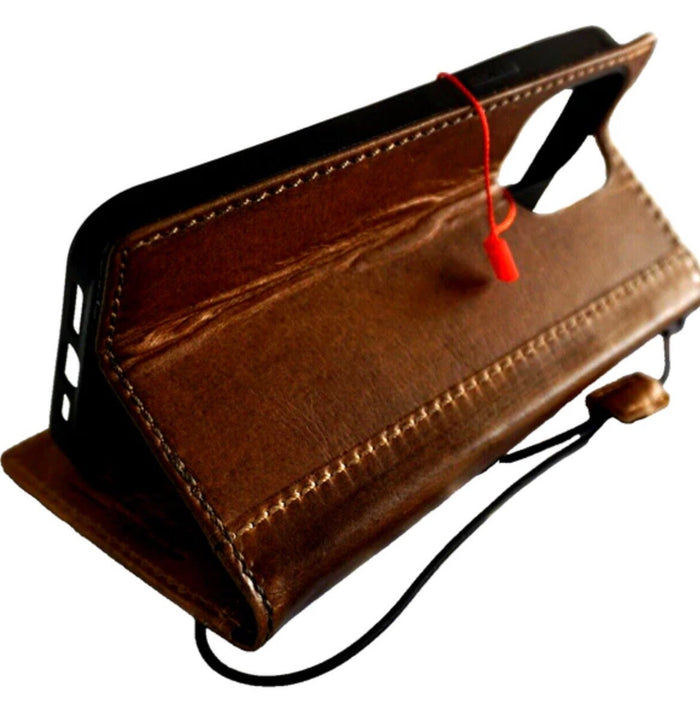 Handmade Leather Galaxy Phone Case: Buddha Art Wallet Book
