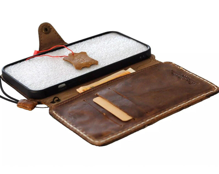 Handmade Leather Galaxy Phone Case: Floral Tooled Wallet with Card Slots