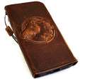 Handmade Leather Galaxy Phone Case: Horse Stamping, Wallet Card Slots