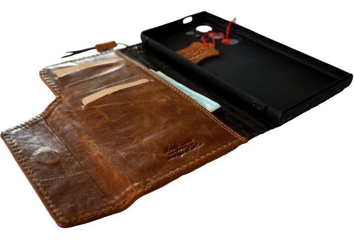 Handmade Leather Galaxy Phone Case: Horse Stamping, Wallet Card Slots