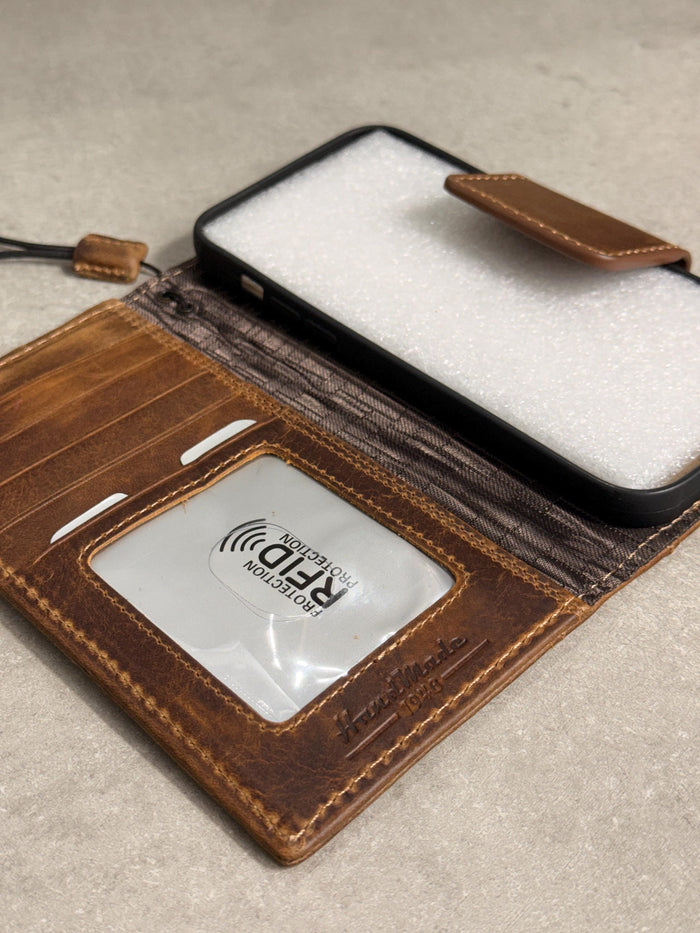 Handmade Leather Galaxy Phone Case: Jesus Cross Wallet, Wireless Charge