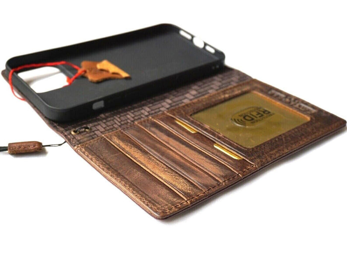 Handmade Leather Galaxy Phone Case: Shield Stamped Wallet