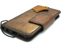 Handmade Leather Galaxy Phone Case: Vintage Wallet Cover