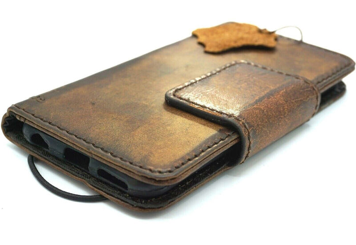 Handmade Leather Galaxy Phone Case: Vintage Wallet Cover