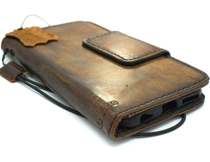 Handmade Leather Galaxy Phone Case: Vintage Wallet Cover