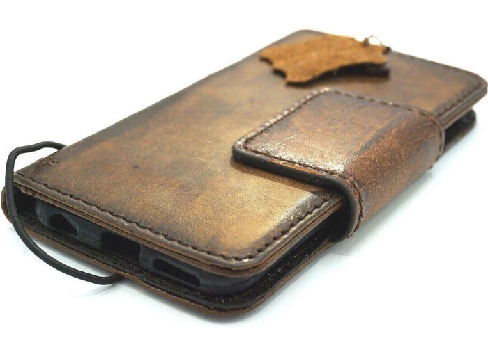 Handmade Leather Galaxy Phone Case: Vintage Wallet Cover