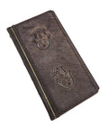 Handmade Leather Galaxy Phone Wallet Case: Hamsa Art Cover