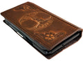 Handmade Leather Galaxy Phone Wallet Case: Tree of Love Art