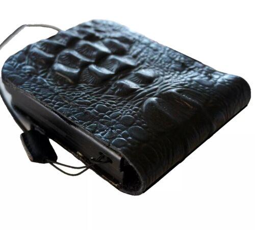 Handmade Leather Galaxy Z Flip Wallet Cover: Crocodile Design