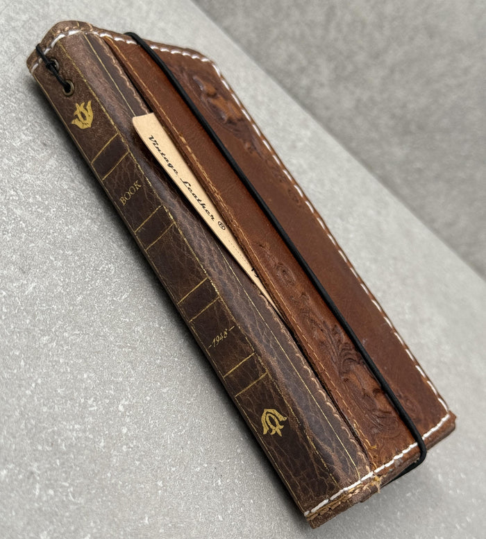Handmade Leather Galaxy Z Fold Wallet Case: Art Book Style Cover