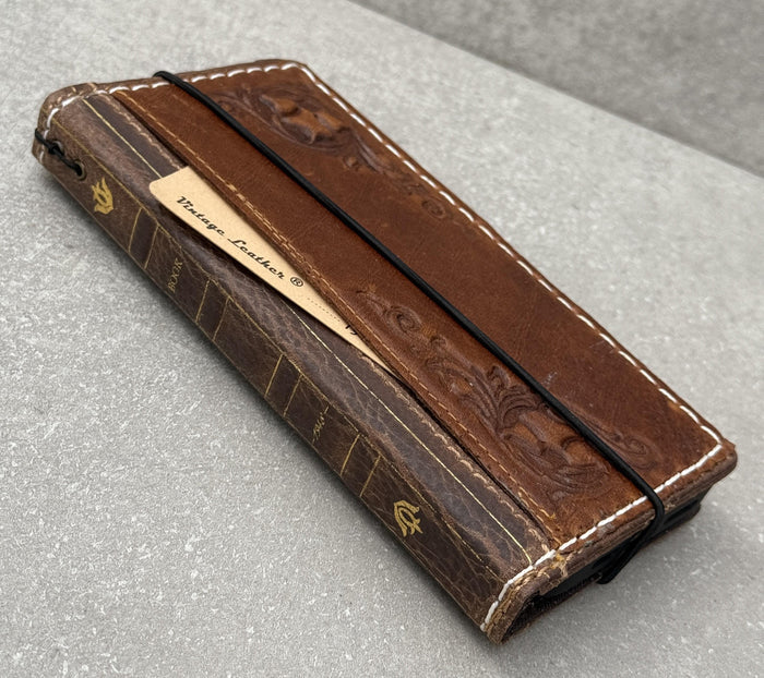 Handmade Leather Galaxy Z Fold Wallet Case: Art Book Style Cover
