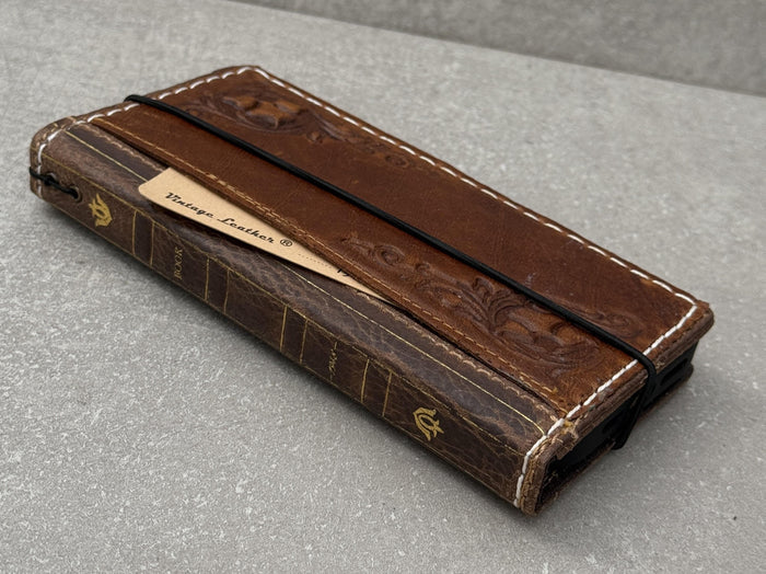 Handmade Leather Galaxy Z Fold Wallet Case: Art Book Style Cover