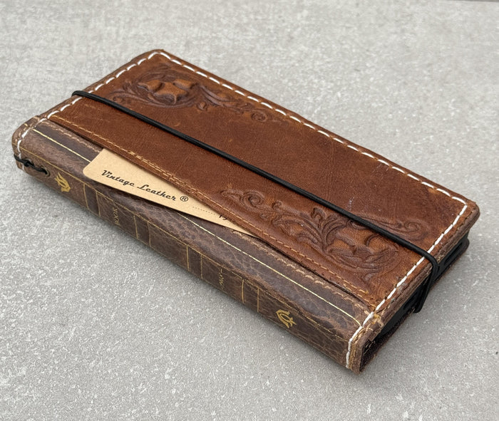 Handmade Leather Galaxy Z Fold Wallet Case: Art Book Style Cover