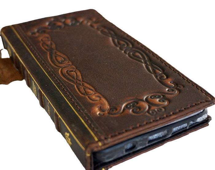 Handmade Leather Galaxy Z Fold Wallet Case: Art Design Cover
