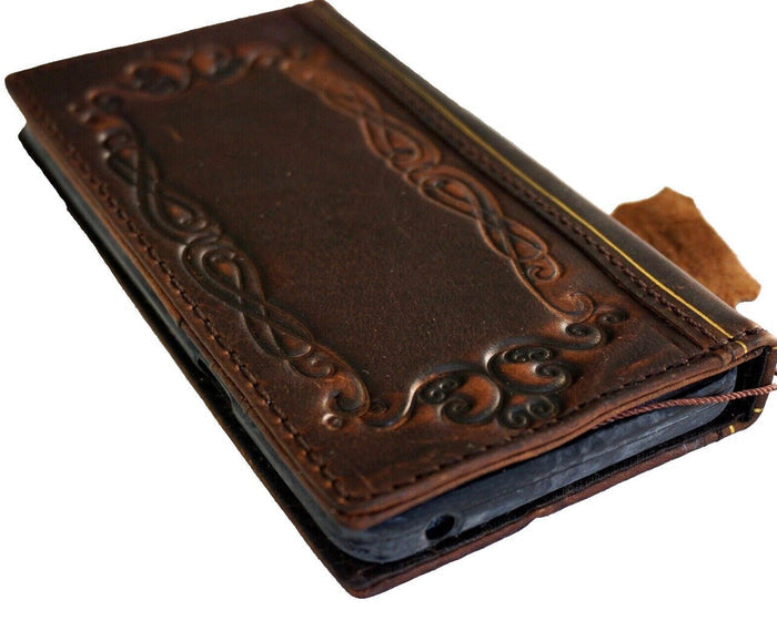 Handmade Leather Galaxy Z Fold Wallet Case: Art Design Cover