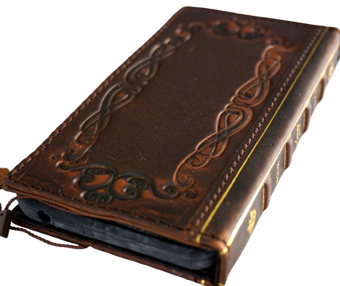 Handmade Leather Galaxy Z Fold Wallet Case: Art Design Cover